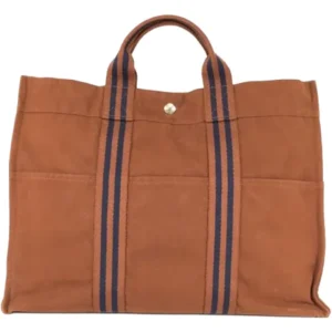 エルメス フールトゥMM トートバッグ キャンバス シルバー金具