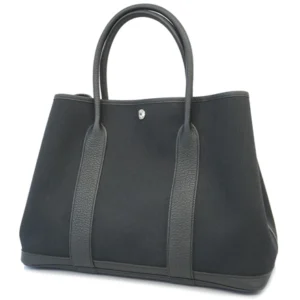 エルメス ガーデンパーティ PM キャンバス×レザー ブラック