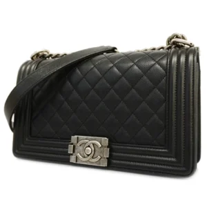 シャネル マトラッセ ボーイシャネル キャビアスキン ブラック