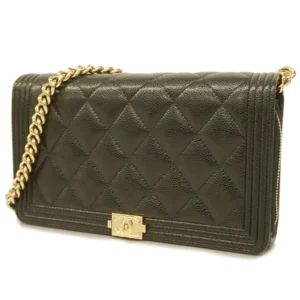 シャネル ボーイシャネル チェーンウォレット キャビアスキン ブラック