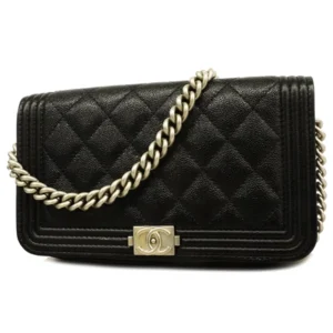 シャネル ボーイシャネル チェーンウォレット キャビアスキン ブラック