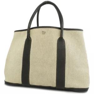 エルメス ガーデンパーティ PM キャンバス×レザー グレー×ブラック