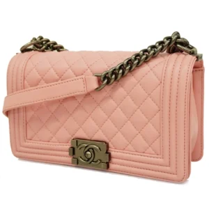 シャネル ボーイシャネル レザー ピンク