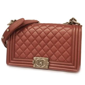 シャネル ボーイシャネル レザー ボルドー