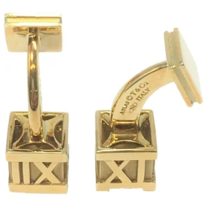 ティファニー アトラス カフス カフリンクス カフスボタン キューブ K18 YG