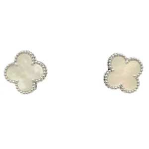 ヴァンクリーフ&アーペル ヴィンテージアルハンブラ ピアス マザーオブパール K18 WG