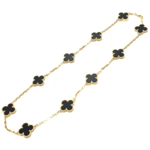 ヴァンクリーフ&アーペル ヴィンテージ アルハンブラ ネックレス オニキス K18 YG