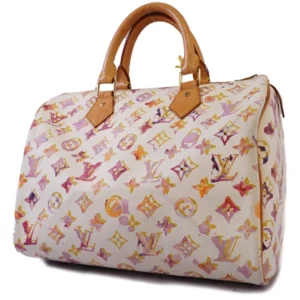 ルイ・ヴィトン モノグラム ウォーターカラー スピーディ 30 ハンドバッグ PVC×レザー ホワイト×マルチカラー M95751