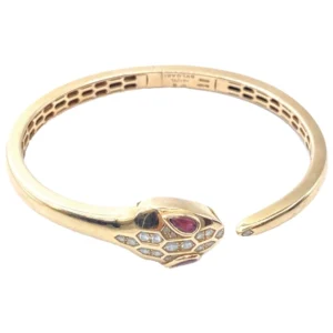 ブルガリ セルペンティ ブレスレット ルベライト ダイヤモンド スネーク K18 PG