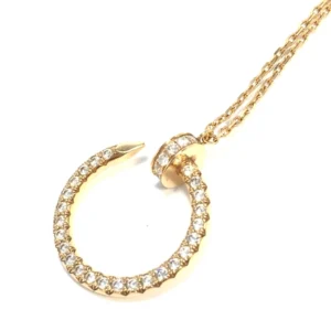 カルティエ ジュストアンクル ネックレス ダイヤモンド 釘 K18 YG