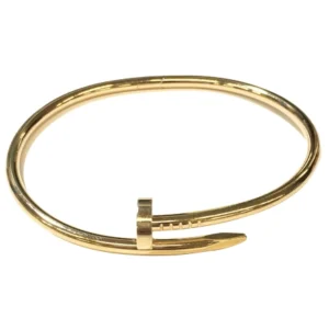 カルティエ ジュストアンクル ブレスレット バングル 釘モチーフ イエローゴールド 750 YG