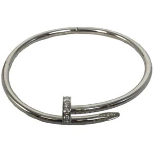 カルティエ ジュストアンクル ブレスレット バングル ダイヤ K18 ホワイトゴールド WG