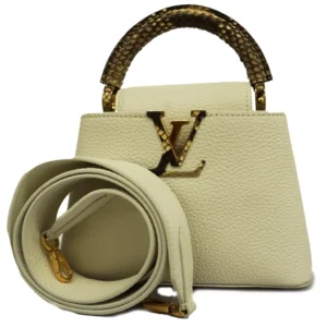 ルイ・ヴィトン カプシーヌMINI ハンドバッグ パイソン×トリヨンレザー ホワイト N98477