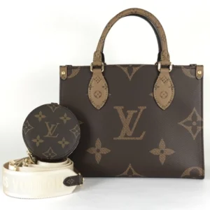 ルイ・ヴィトン モノグラムジャイアント オンザゴーPM ハンドバッグ PVC ブラウン M46373 ショルダーストラップ