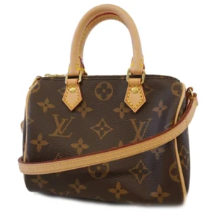 ルイ・ヴィトン モノグラム ナノスピーディー ハンドバッグ PVC ブラウン M61252