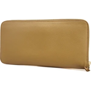 エルメス アザップロング シルクイン 財布 レザー ベージュ×マルチカラー P刻印