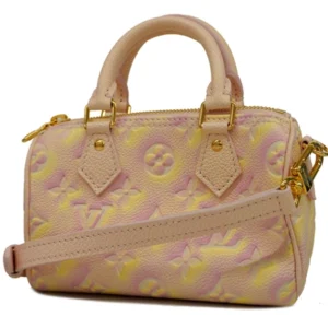 ルイ・ヴィトン モノグラム・アンプラント ナノ・スピーディー ハンドバッグ レザー ピンク M81508