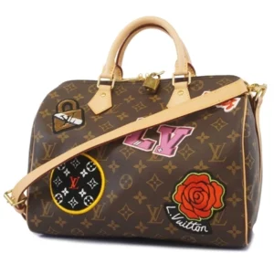 ルイ・ヴィトン モノグラムパッチーズ スピーディ･バンドリエール 30 ハンドバッグ PVC ブラウン M43989