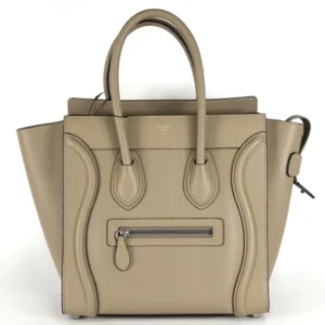 セリーヌ ラゲージ マイクロ ハンドバッグ レザー ベージュ