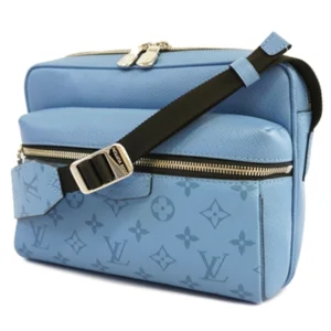ルイ・ヴィトン タイガラマ アウトドアメッセンジャー ショルダーバッグ レザー ブルー M30749