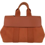 エルメス ヴァルパライソ ハンドバッグ ポーチ付 キャンバスxレザー オレンジ J刻印