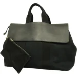 エルメス ヴァルパライソ トワルシェブロン トートバッグ キャンバス ブラック  ポーチ