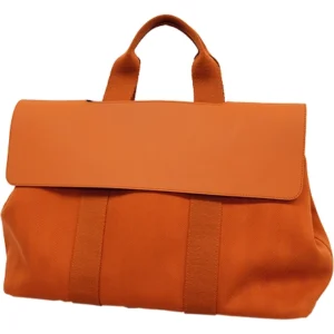 エルメス ヴァルパライソ GM トワルシェブロン ハンドバッグ キャンバス オレンジ