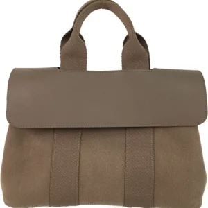 エルメス ヴァルパライソ ハンドバッグ レザーxキャンバス エトゥープ J刻印