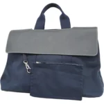 エルメス ヴァルパライソ GM ハンドバッグ キャンバス×レザー ネイビー ポーチ