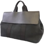 エルメス ヴァルパライソ GM トートバッグ キャンバス トワルシェブロン ブラック×シルバー金具