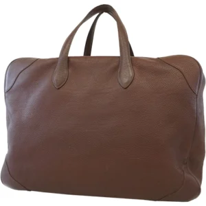 エルメス ヴィクトリア50 ボストンバッグ レザー ブラウン L刻印