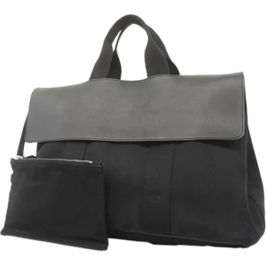 エルメス ヴァルパライソ GM ハンドバッグ キャンバス×レザー ブラック