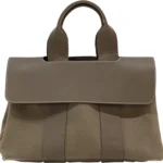 エルメス ヴァルパライソ PM ハンドバッグ キャンバス×レザー ベージュ