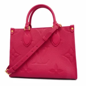 ルイ・ヴィトン モノグラムアンプラント オンザゴーPM ハンドバッグ レザー ピンク M45660