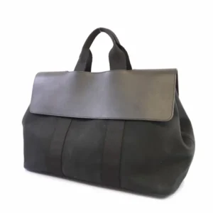 エルメス ヴァルパライソGM トートバッグ トワルシェブロン ブラック×シルバー金具