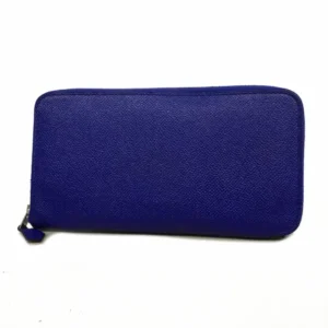 エルメス アザップ ロング 財布 レザー ブルー T刻印