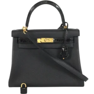 エルメス ケリータッチ28 ハンドバッグ レザー クロコダイル Z刻印 ゴールド金具