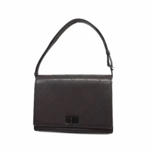 シャネル 2.55 マトラッセ ターンロック ショルダーバッグ ハンドバッグ キャビアスキン ブラウン