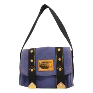 ルイ・ヴィトン アンティグア サックラバ ハンドバッグ キャンバス ブルー×ネイビー M40073