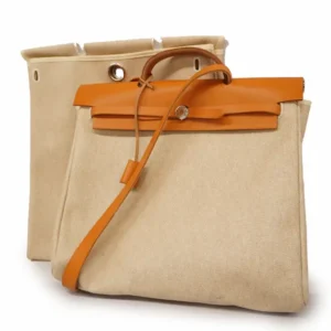 エルメス エールバッグ MM 2wayバッグ キャンバス ベージュ C刻印