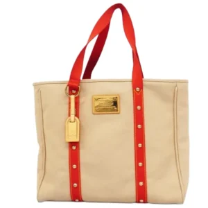 ルイ・ヴィトン アンティグア カバGM トートバッグ キャンバス ベージュ×レッド M40032