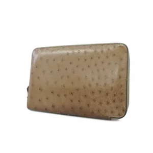 エルメス アザップ コンバイン 財布 オーストリッチ グレー K刻印