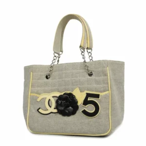 シャネル カメリア No.5 トートバッグ キャンバス グレー
