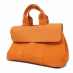 エルメス ヴァルパライソ PM ハンドバッグ キャンバス×レザー オレンジ