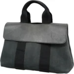 エルメス ヴァルパライソ PM ハンドバッグ キャンバス×レザー ブラック