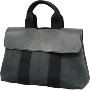 エルメス ヴァルパライソ PM ハンドバッグ キャンバス×レザー ブラック