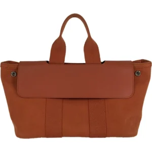 エルメス ヴァルパライソ PM ハンドバッグ キャンバス×レザー オレンジ