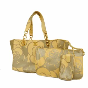 シャネル カメリア トートバッグ ストロー ツートンカラー ポーチ スマホケース