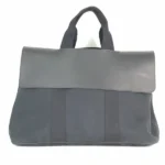 エルメス ヴァルパライソMM ハンドバッグ キャンバス ブラック