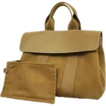 エルメス ヴァルパライソ PM ハンドバッグ キャンバス×レザー ポーチ付き ベージュ